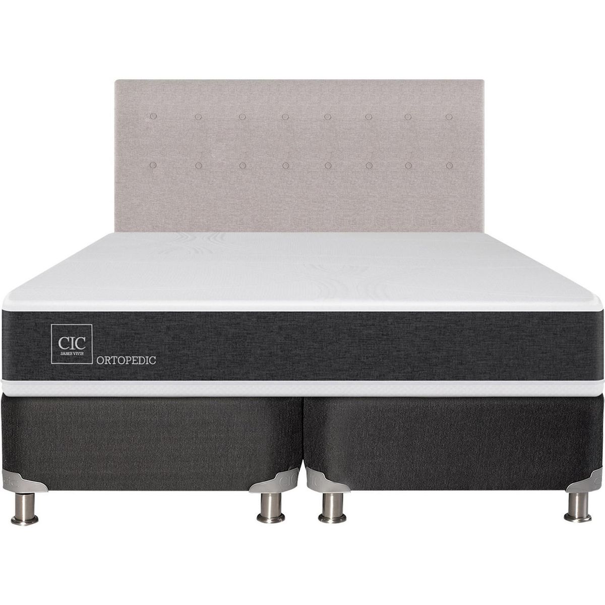 CIC - Box spring new ortopedic b5 black king + respaldo