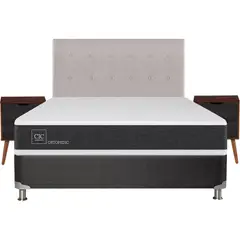CIC - Box spring new ortopedic b5 black 2 plazas + muebles