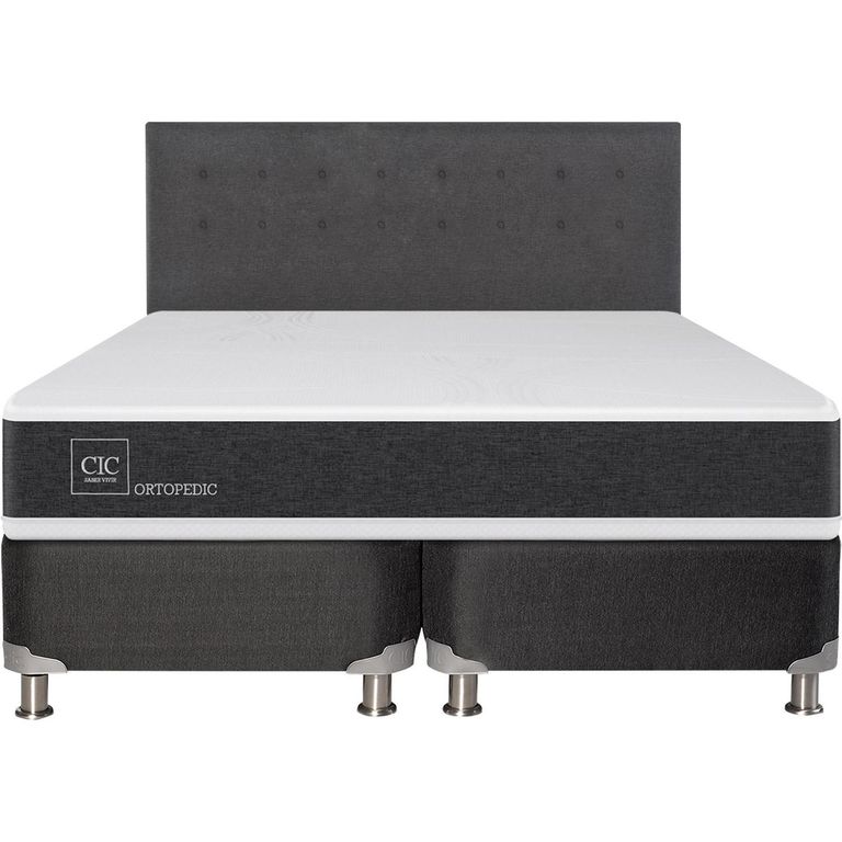 Box Spring New Ortopedic B5 Black King + Respaldo