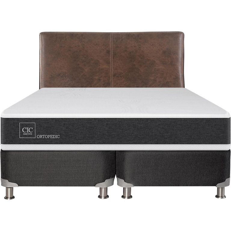 Box Spring New Ortopedic B5 Black King + Respaldo