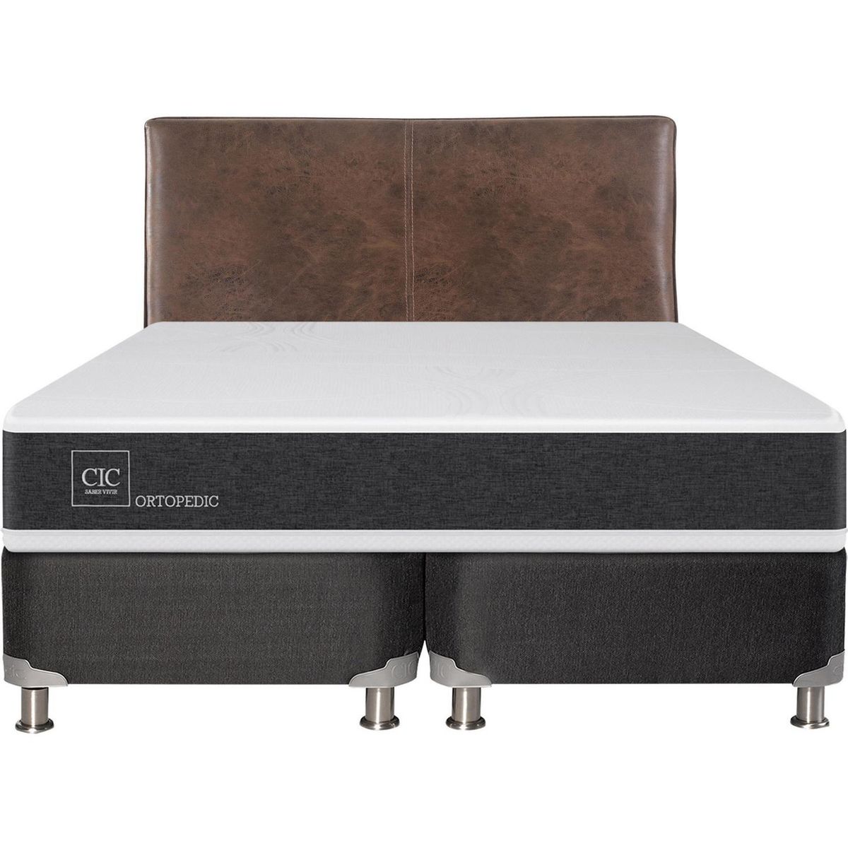 CIC - Box spring new ortopedic b5 black king + respaldo