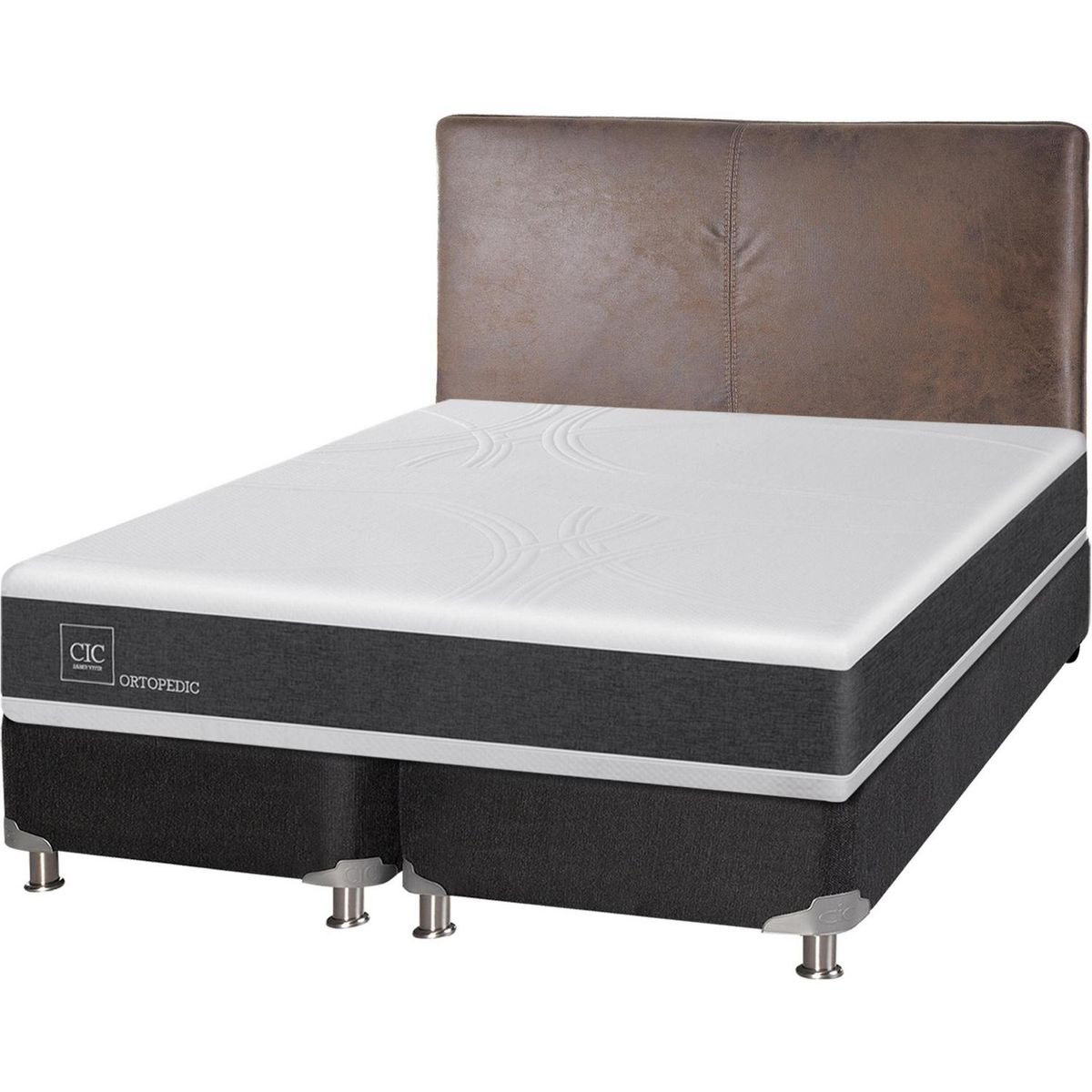 CIC - Box spring new ortopedic b5 black king + respaldo
