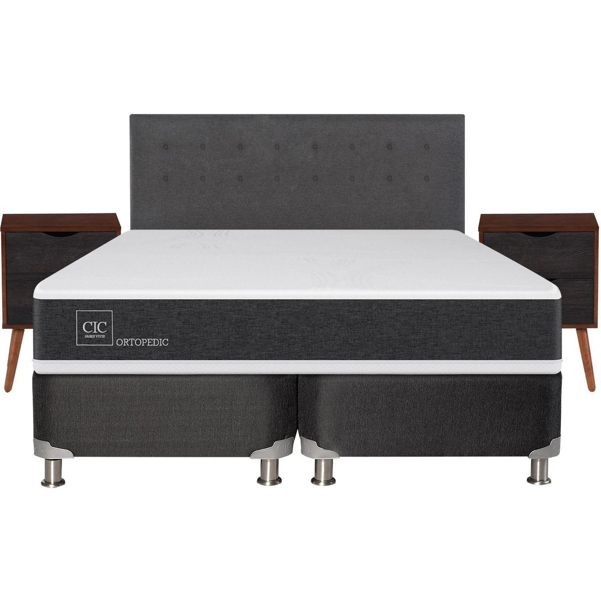 CIC - Box spring new ortopedic b5 black king + muebles