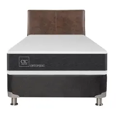 CIC - Box spring new ortopedic b5 black 1.5 plazas + respaldo
