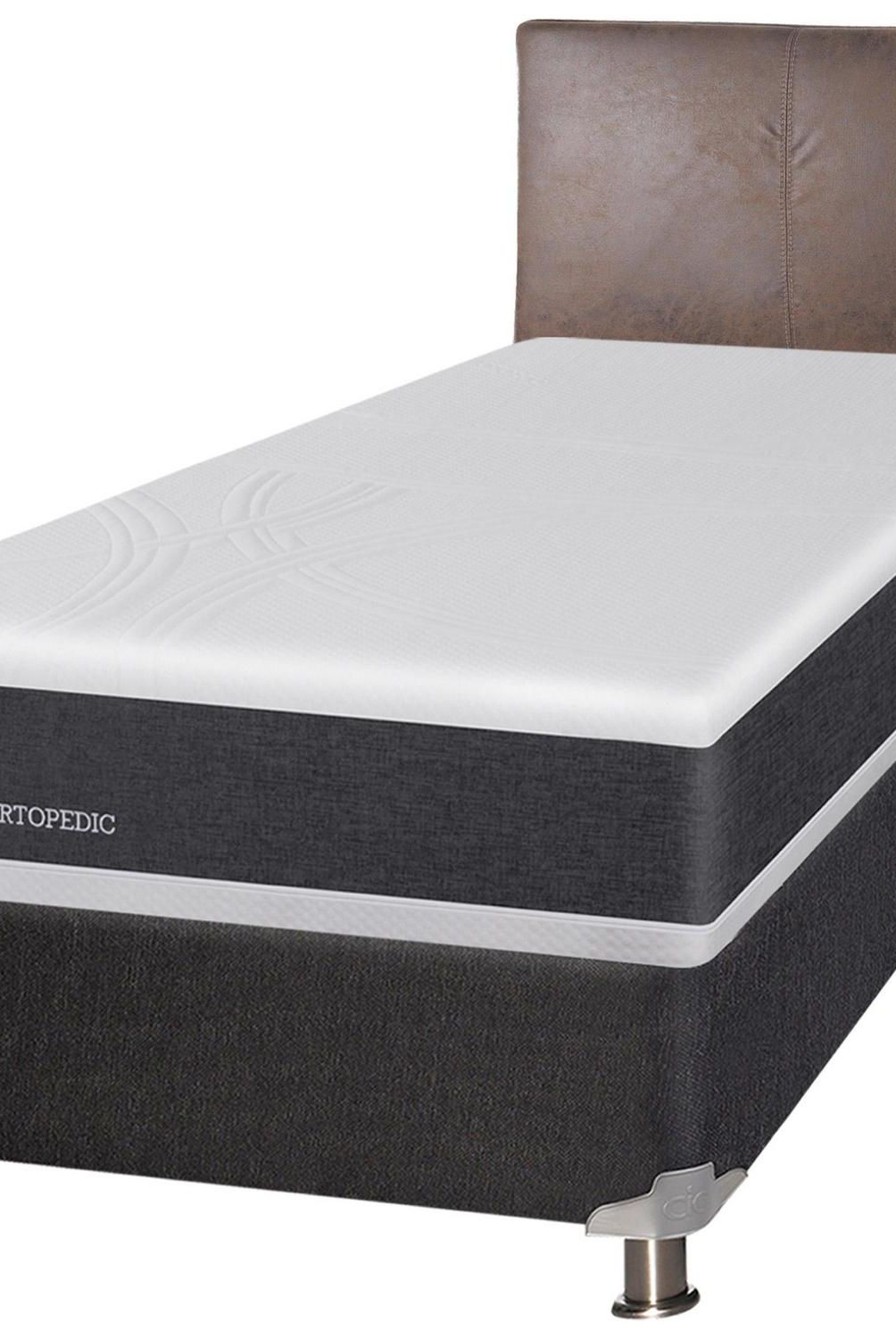 CIC - Box spring new ortopedic b5 black 1.5 plazas + respaldo
