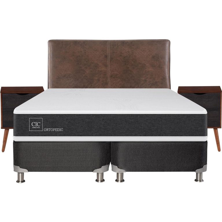 CIC Box Spring New Ortopedic B5 Black King + Muebles