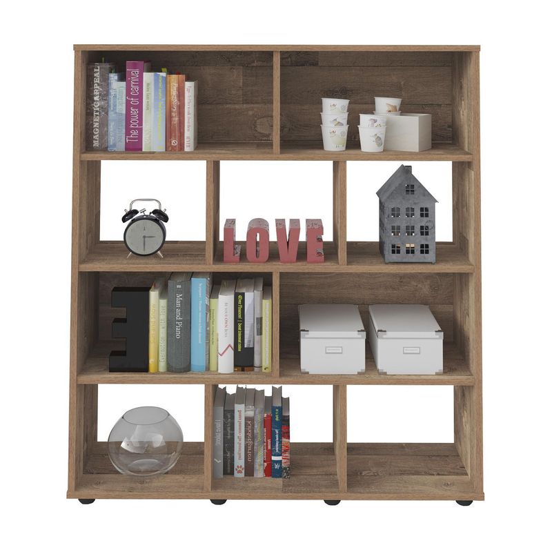 RODLER - Librero Booker MDF 10 Nivel(es) 25x109x25 cm Café