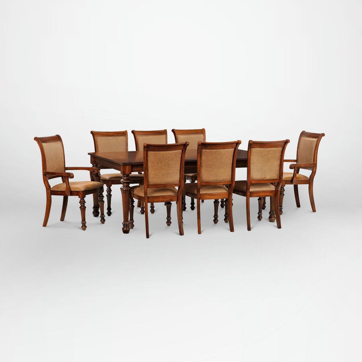 CIC - Juego de Comedor New Carrera 8 Sillas Mesa Rectangular 120x78,2 x200 cm Café