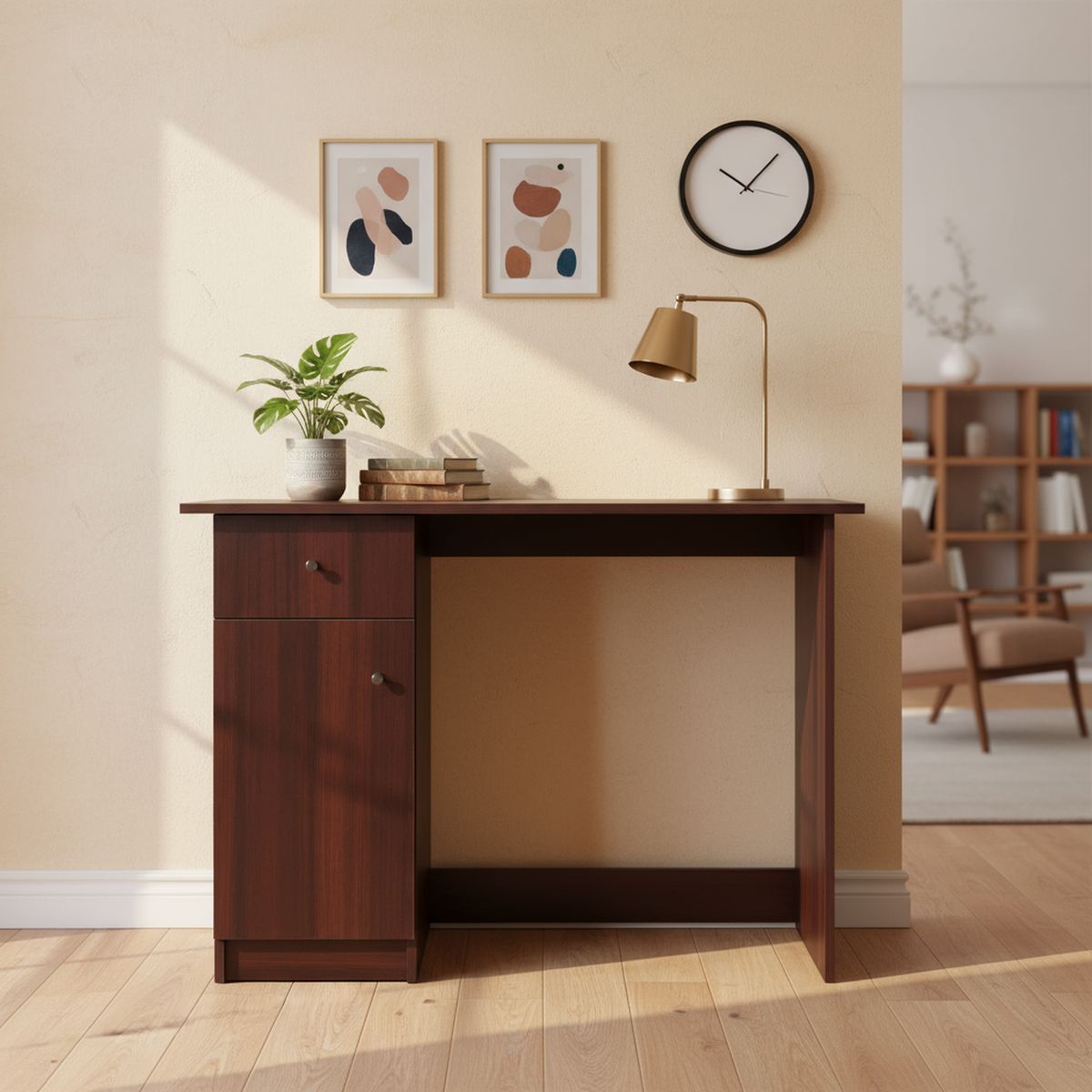 CIC - Escritorio 100x50x74 cm melamina chocolate