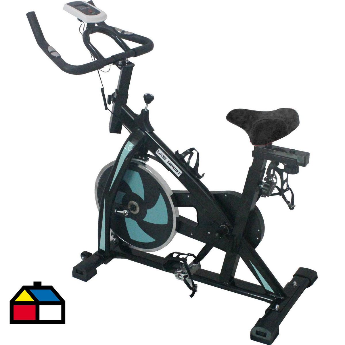 LIVE SPORT - Bicicleta Spinning CF1317 Negro/Celeste
