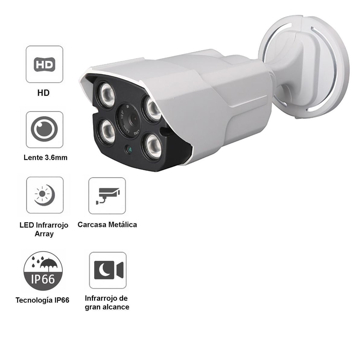 VIPA - Camara seguridad exterior hd metalica 1mp ir 60mts
