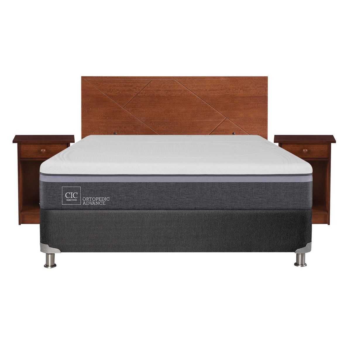 CIC - Box spring ortopedic advance b5 black 2 plazas + muebles