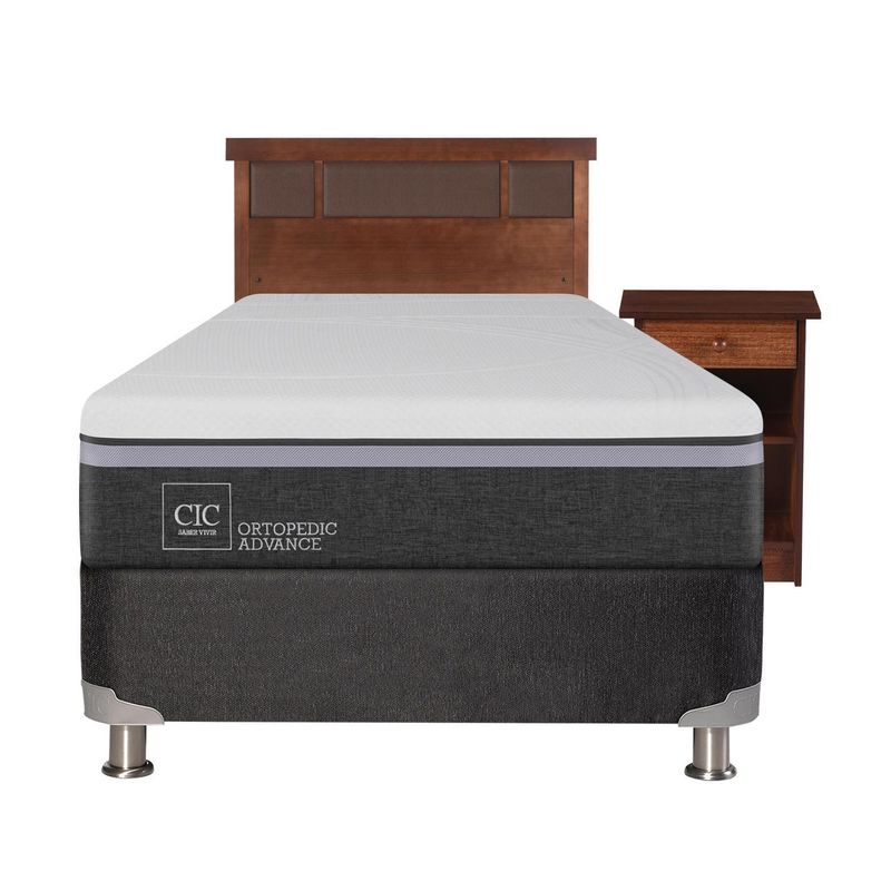 CIC - Box spring ortopedic advance b5 black 1.5 plazas + muebles