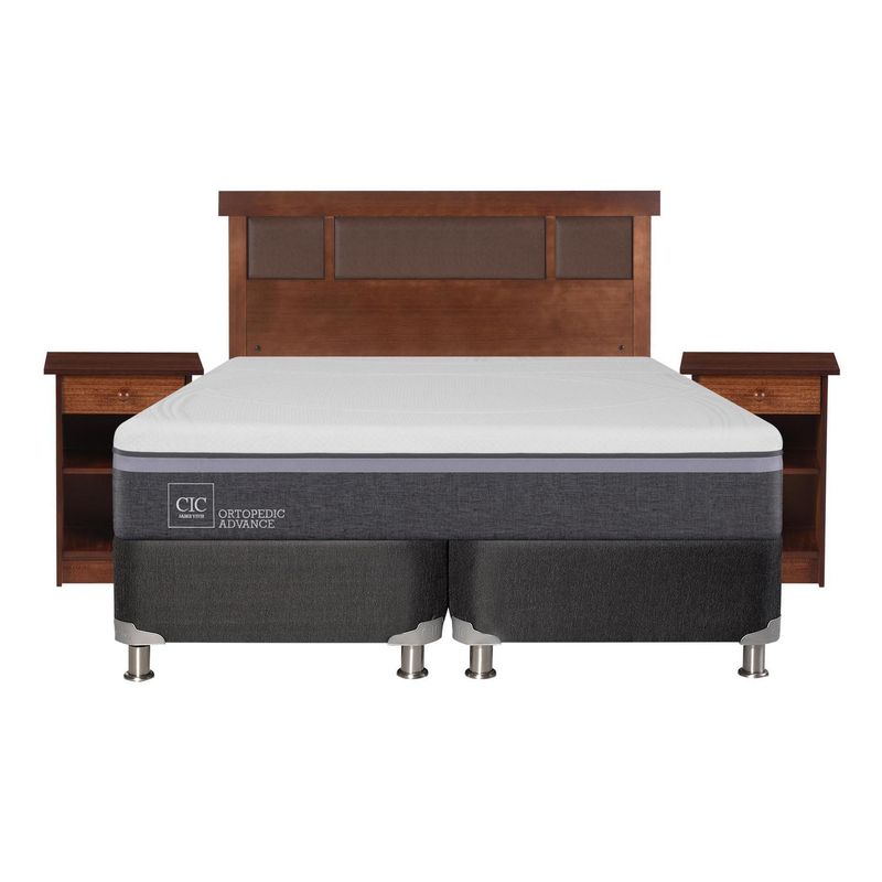CIC - Box spring ortopedic advance b5 black 2 plazas + muebles