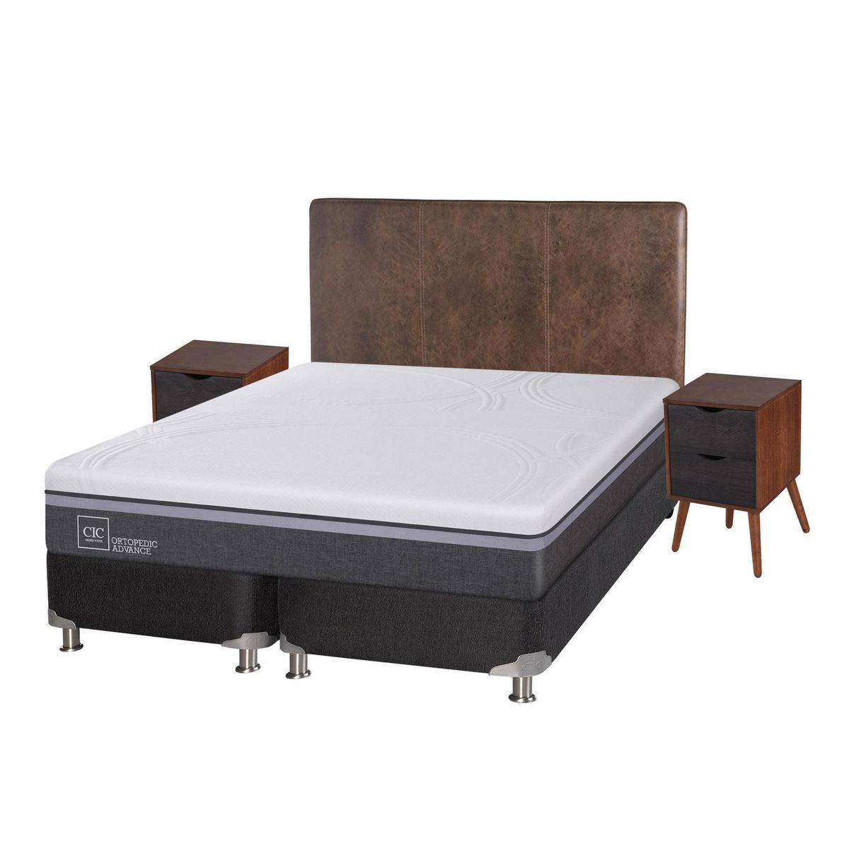 CIC - Box spring ortopedic advance b5 black king + muebles