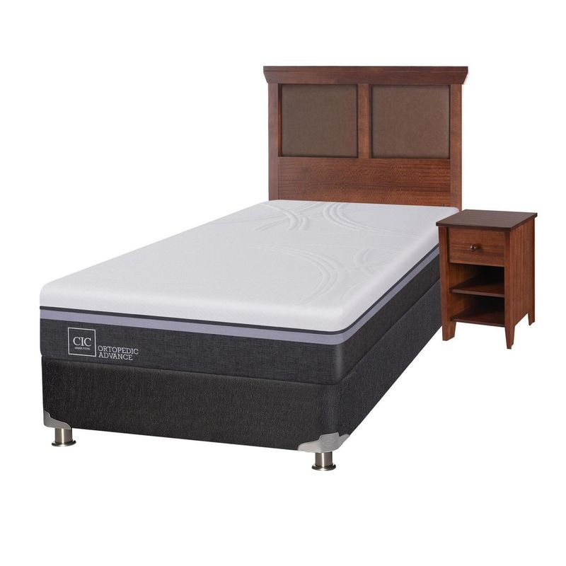 CIC - Box spring ortopedic advance b5 black 1.5 plazas + muebles