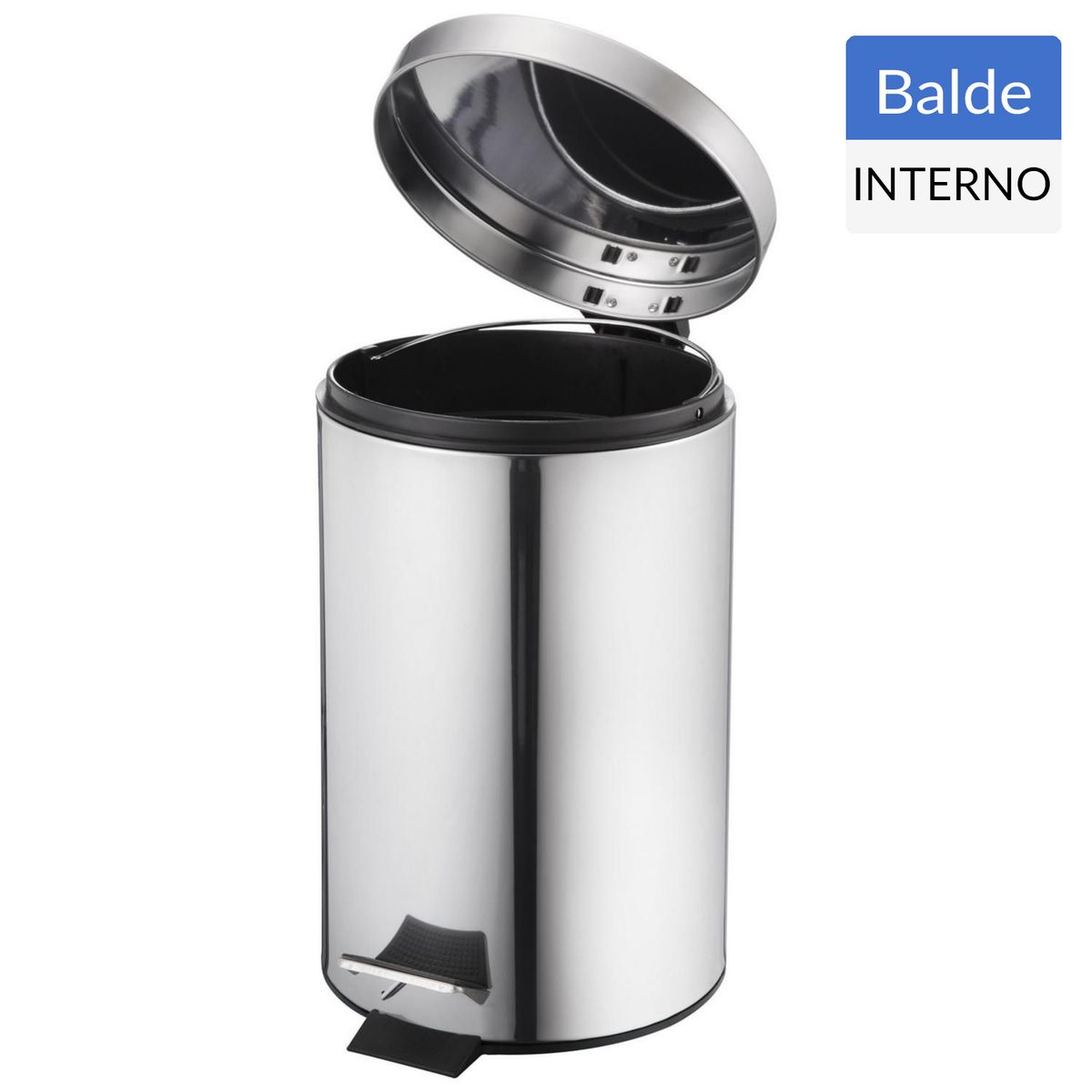 JUST HOME COLLECTION - Basurero 3 Litros Metal Gris