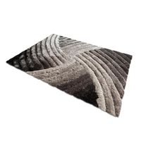 Alfombra Shaggy 3D 120x170 cm Poliéster Gris