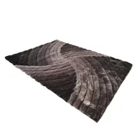 Alfombra Shaggy 3D 160x230 cm Poliéster Gris