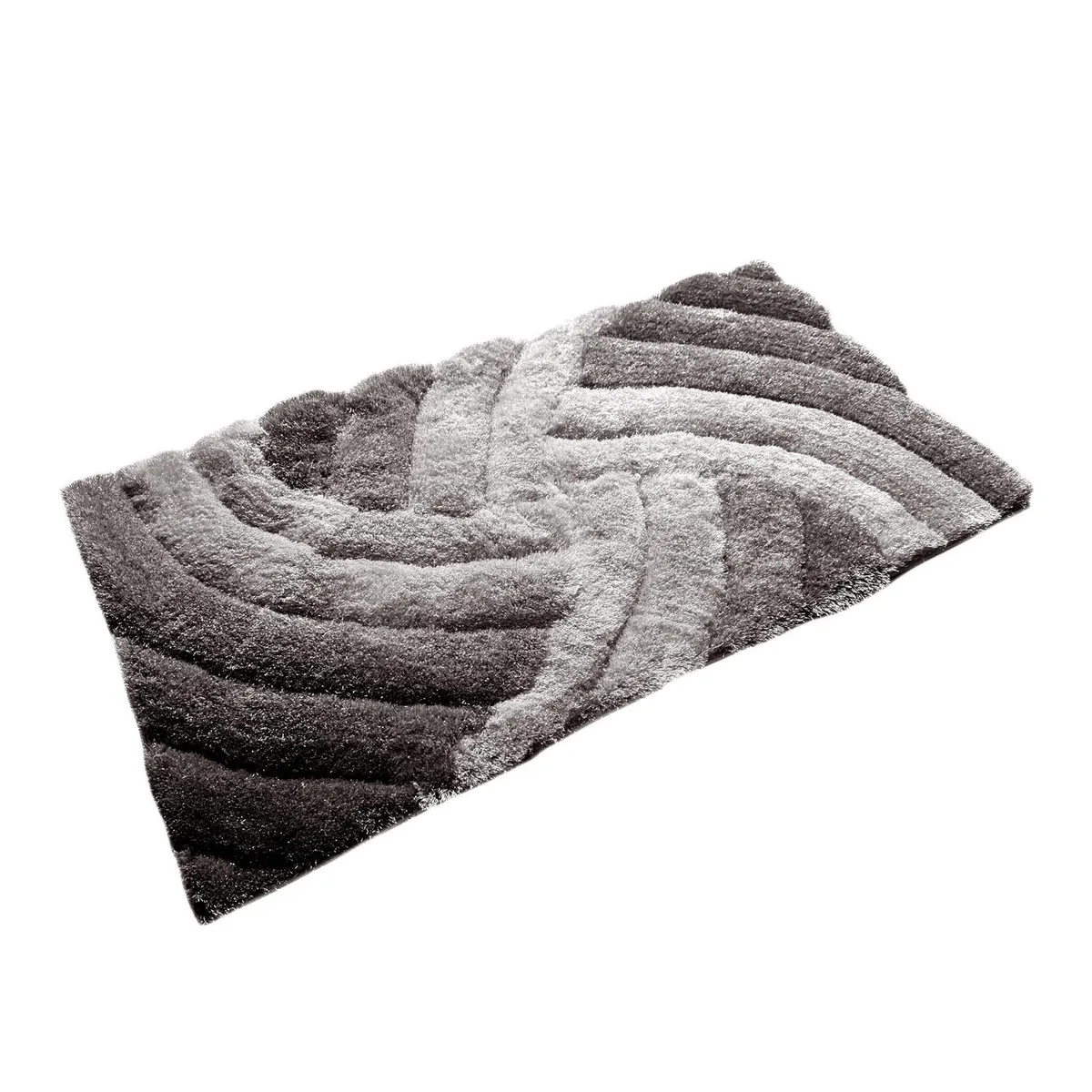 JUST HOME COLLECTION - Alfombra Shaggy 3D 60x110 cm Poliéster Gris