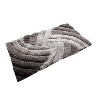 Alfombra Shaggy 3D 60x110 cm Poliéster Gris