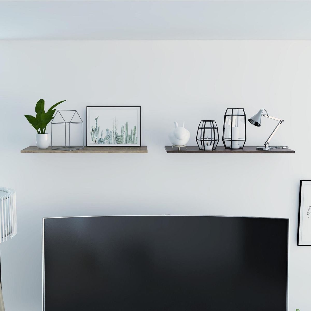 TUHOME - Repisa Wall Z-160 Melamina 1 Nivel(es) 160x1.5x25 cm Habano/Miel