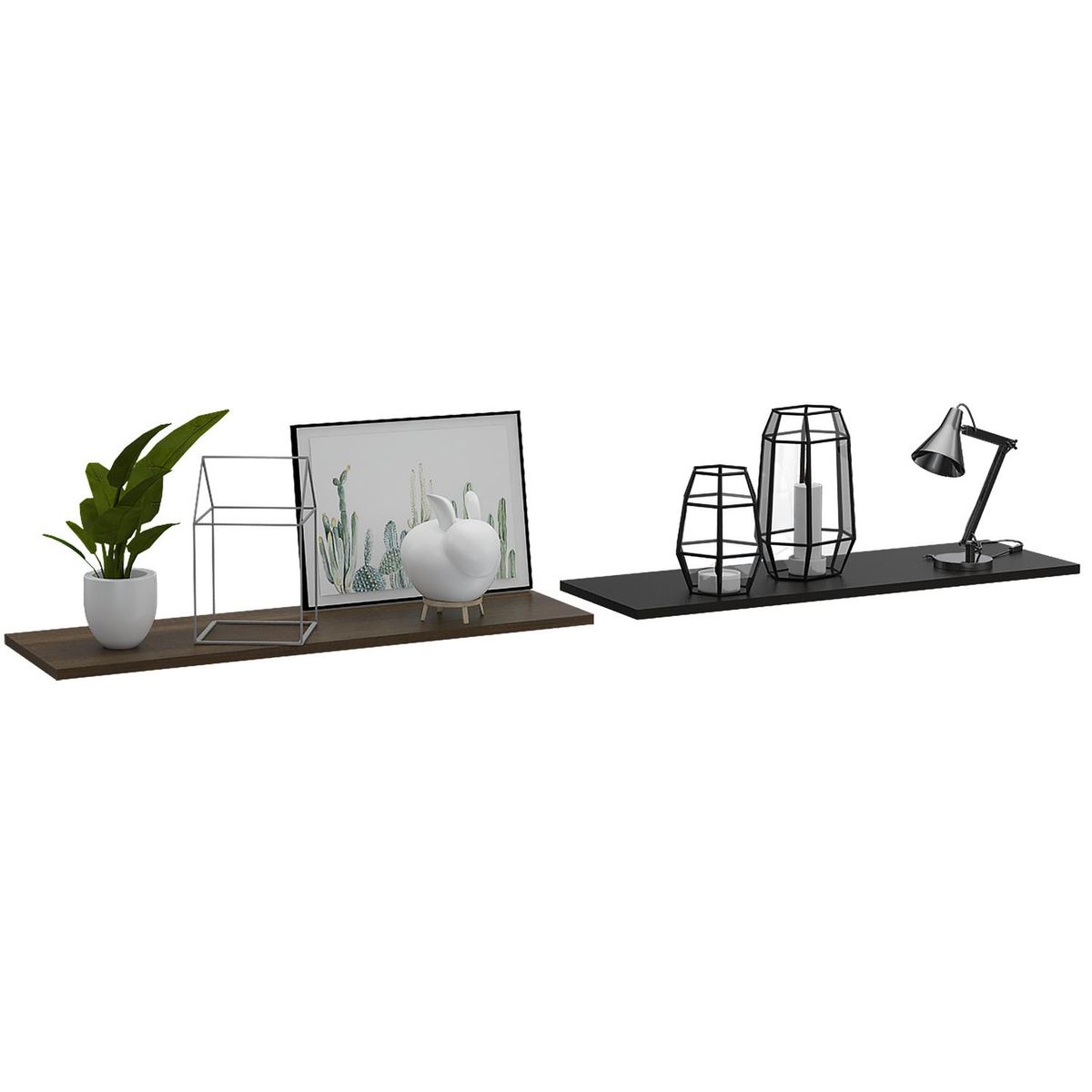 TUHOME - Repisa Classic Z-160 Melamina 1 Nivel(es) 160x1.5x25 cm Caramelo/Wengué