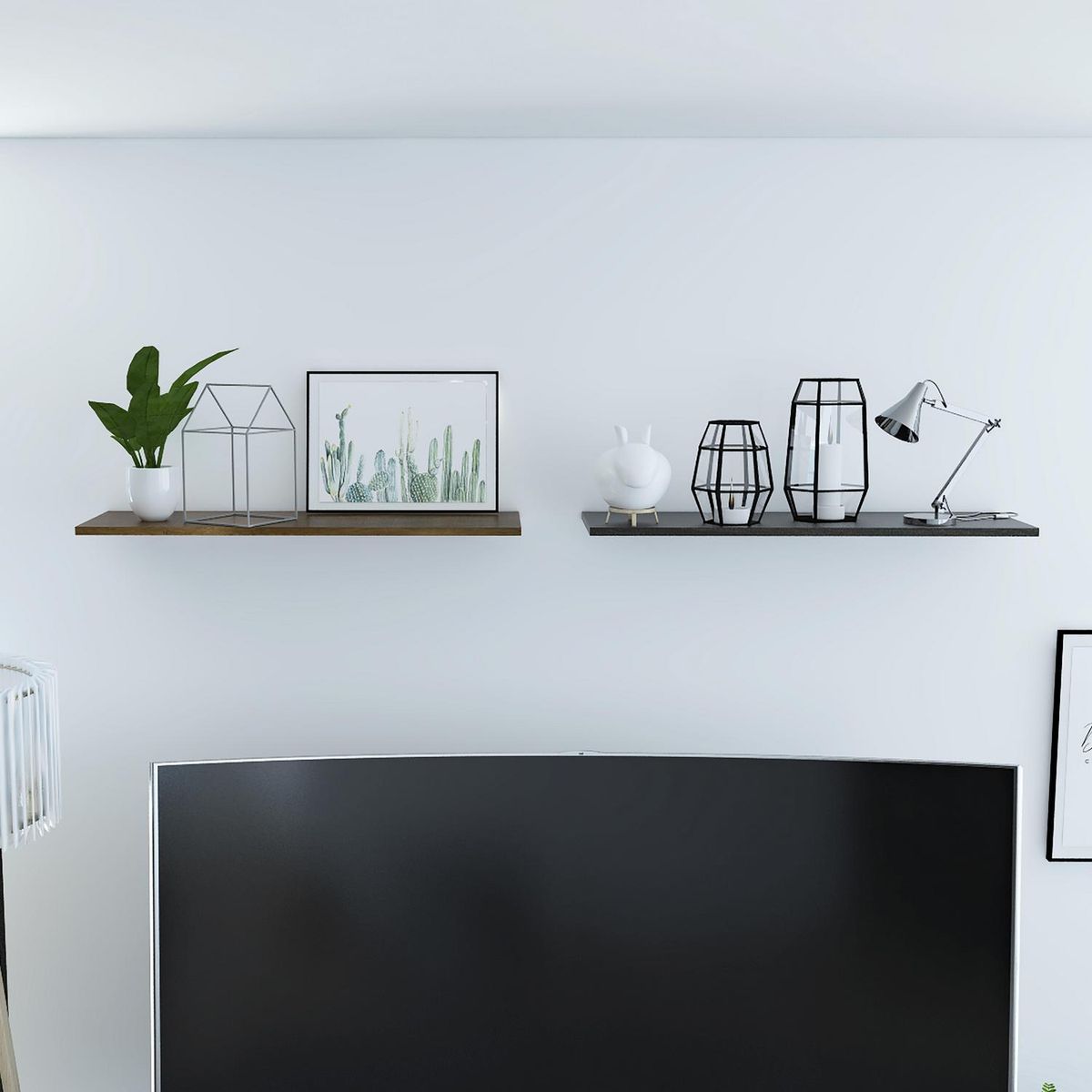 TUHOME - Repisa Classic Z-160 Melamina 1 Nivel(es) 160x1.5x25 cm Caramelo/Wengué