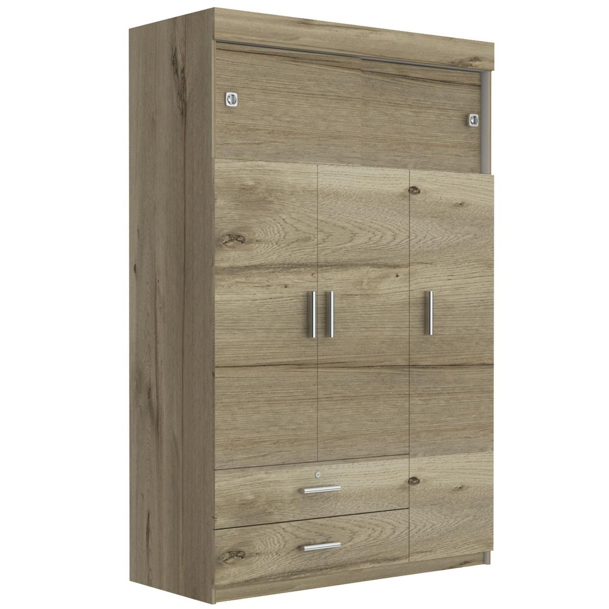 TUHOME - Clóset 5 Puerta(s) 2 Cajón(es) 4 Repisa(s) 120x187.5x51.5 cm Blanco