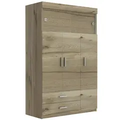 TUHOME - Clóset 5 Puerta(s) 2 Cajone(s) 4 Repisa(s) 120x187.5x51.5 cm Blanco