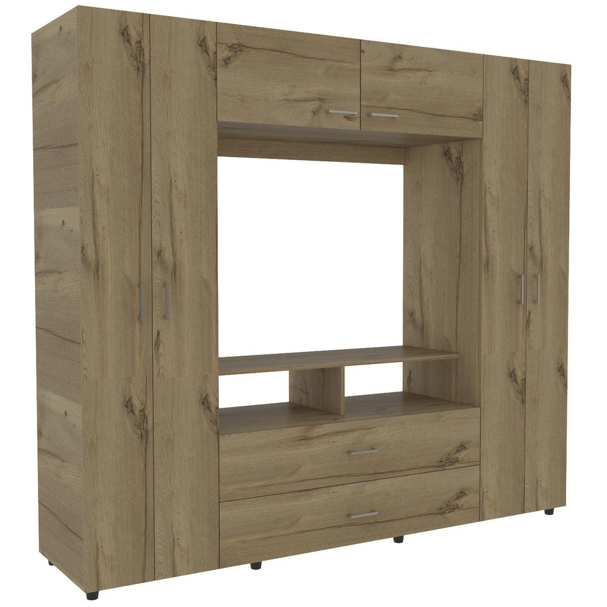 TUHOME - Clóset 6 Puerta(s) 2 Cajón(es) 5 Repisa(s) 198.4x179.8x49.5 cm Blanco