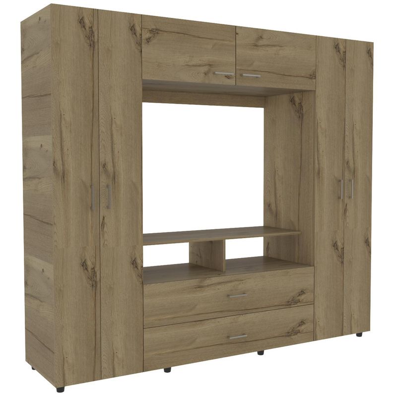 TUHOME - Clóset 6 Puerta(s) 2 Cajone(s) 5 Repisa(s) 198.4x179.8x49.5 cm Blanco