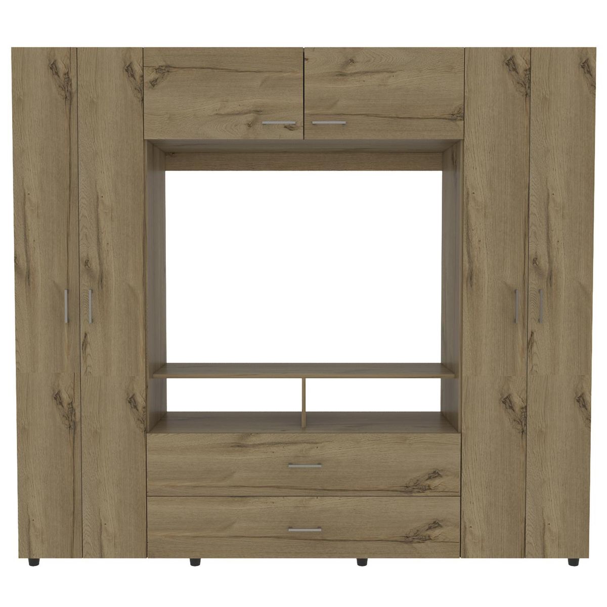 TUHOME - Clóset 6 Puerta(s) 2 Cajón(es) 5 Repisa(s) 198.4x179.8x49.5 cm Blanco