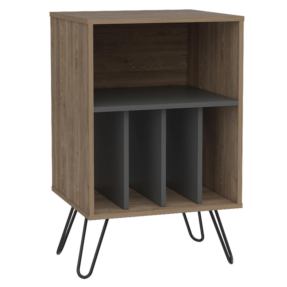 TUHOME - Mueble funcional 50x80x45 cm miel/plomo