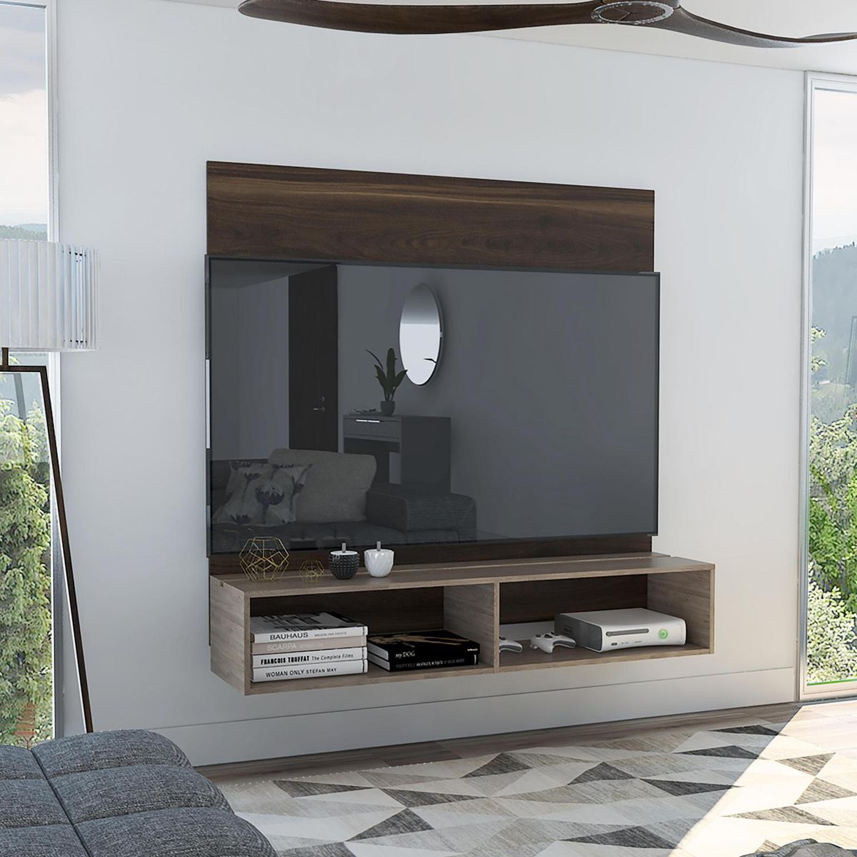 TUHOME - Panel TV 60" 137x134x33 cm habano/miel