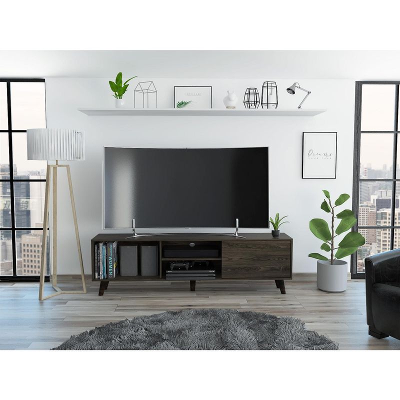 TUHOME - Rack TV 70" 180x52,5x35 cm coñac