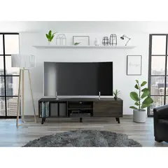 TUHOME - Rack TV 70" 180x52,5x35 cm coñac