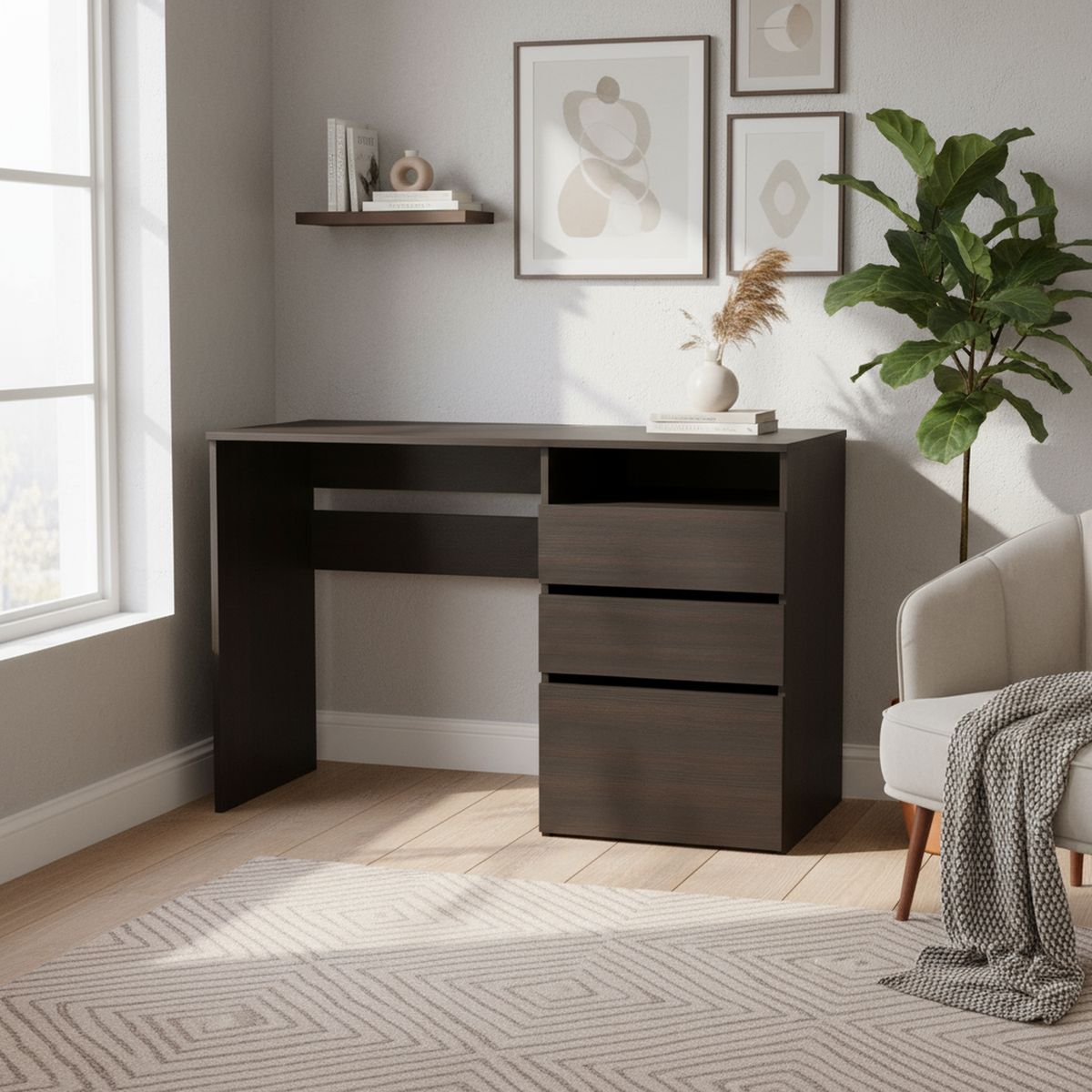 TUHOME - Escritorio Dublin 120,5x75,1x116,5 cm Wengue