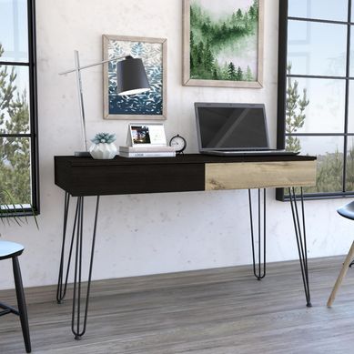 Escritorio 51x120x75 cm melamina wengue/duna