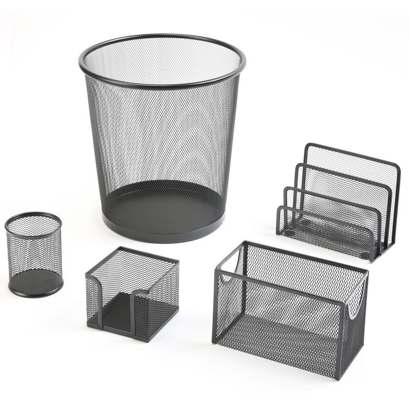 JUST HOME COLLECTION - SET DE OFICINA 5 PIEZAS NEGRO