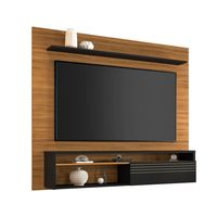 Panel tv 60"" natural negro mdp 160x160x33 cm