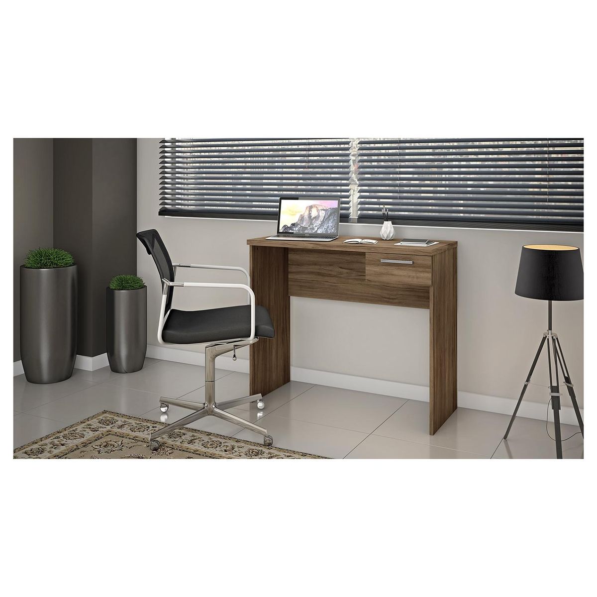 HOME MOBILI - Escritorio 1 cajón canela mdp 78x90x40 cm