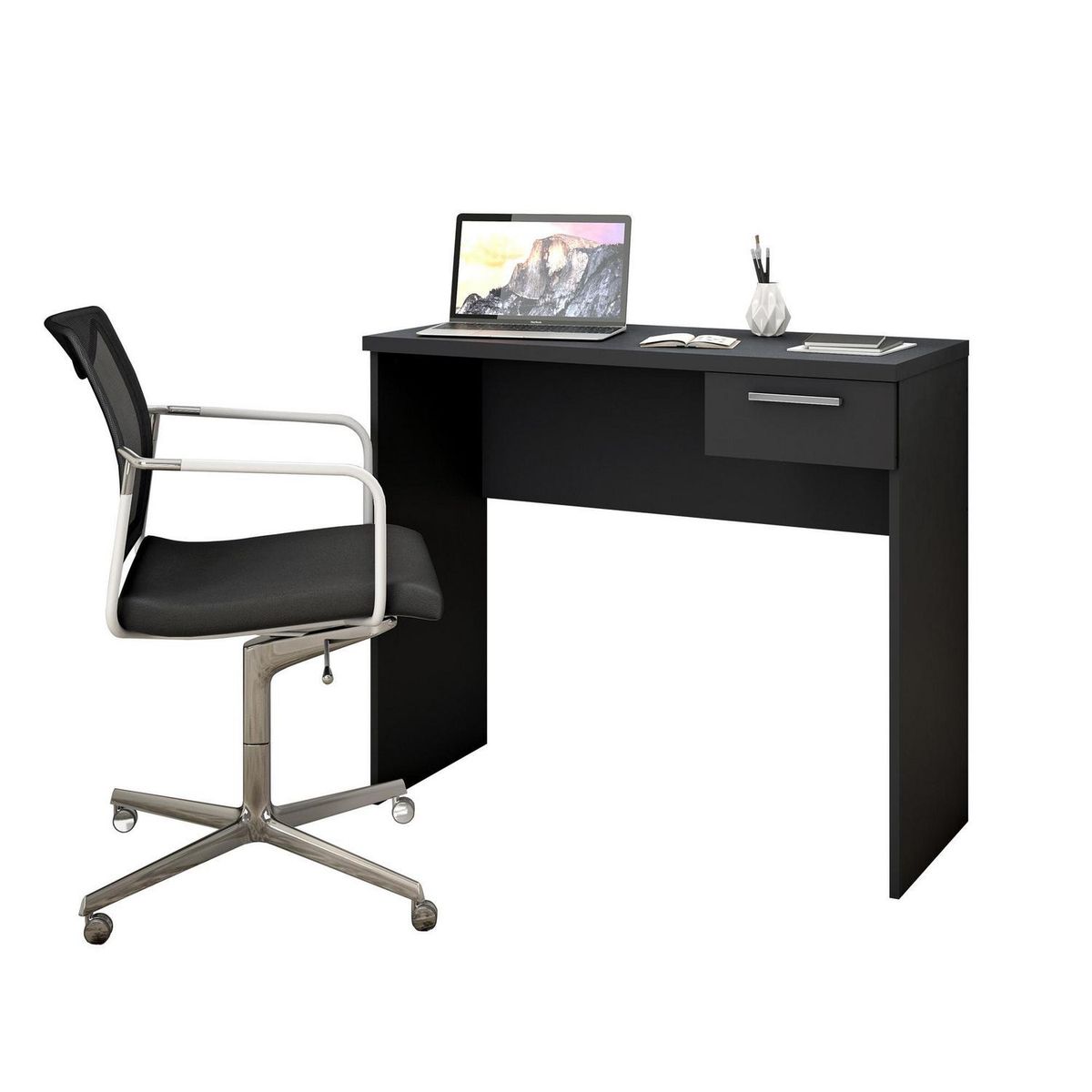 HOME MOBILI - Escritorio Miranda 90x78x40 cm Negro