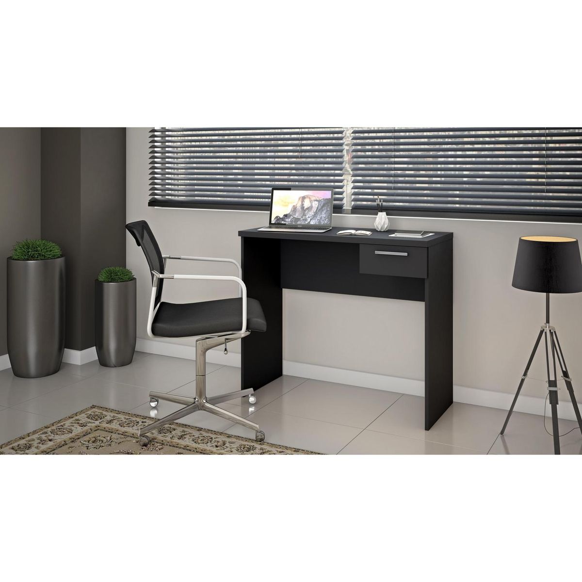 HOME MOBILI - Escritorio Miranda 90x78x40 cm Negro