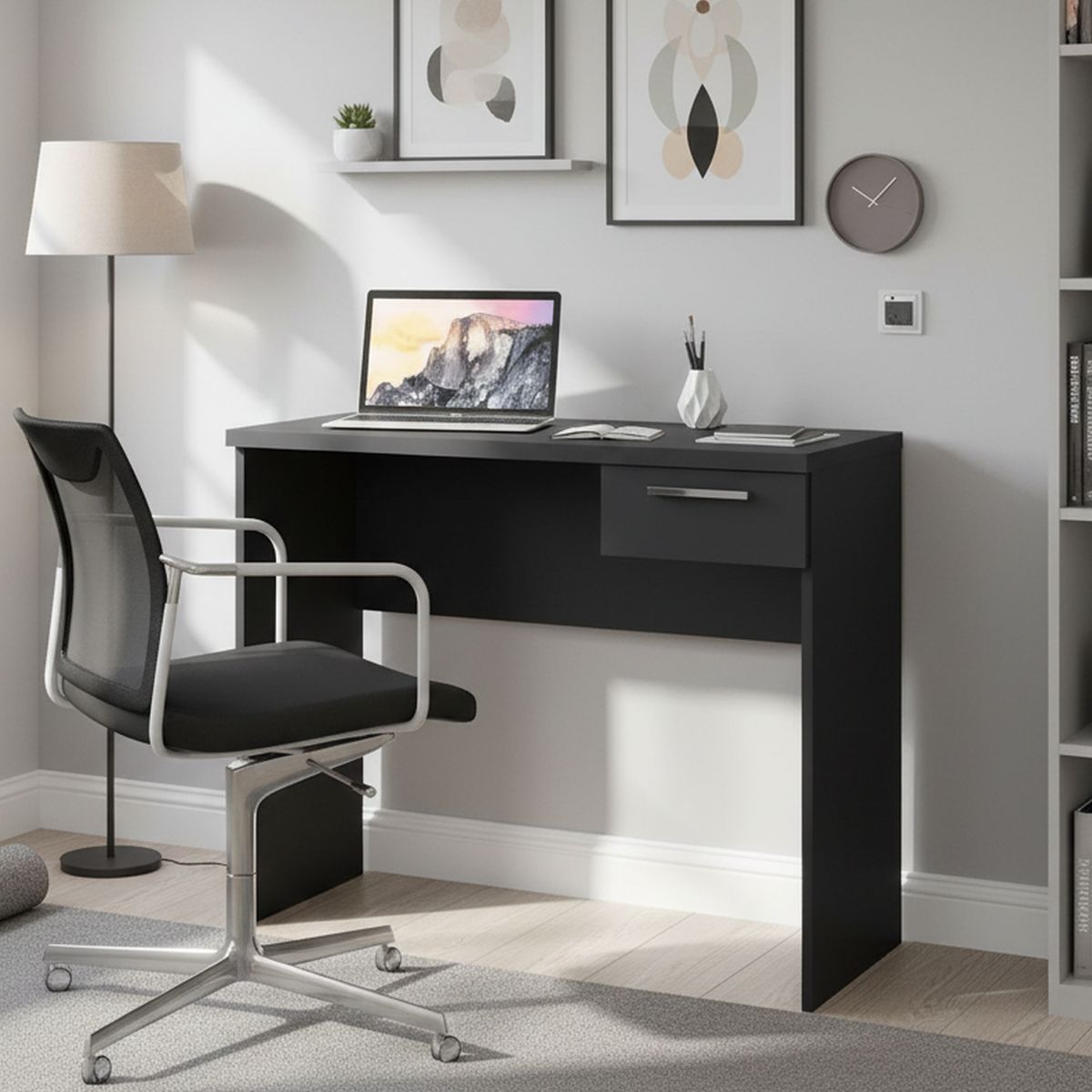 HOME MOBILI - Escritorio Miranda 90x78x40 cm Negro