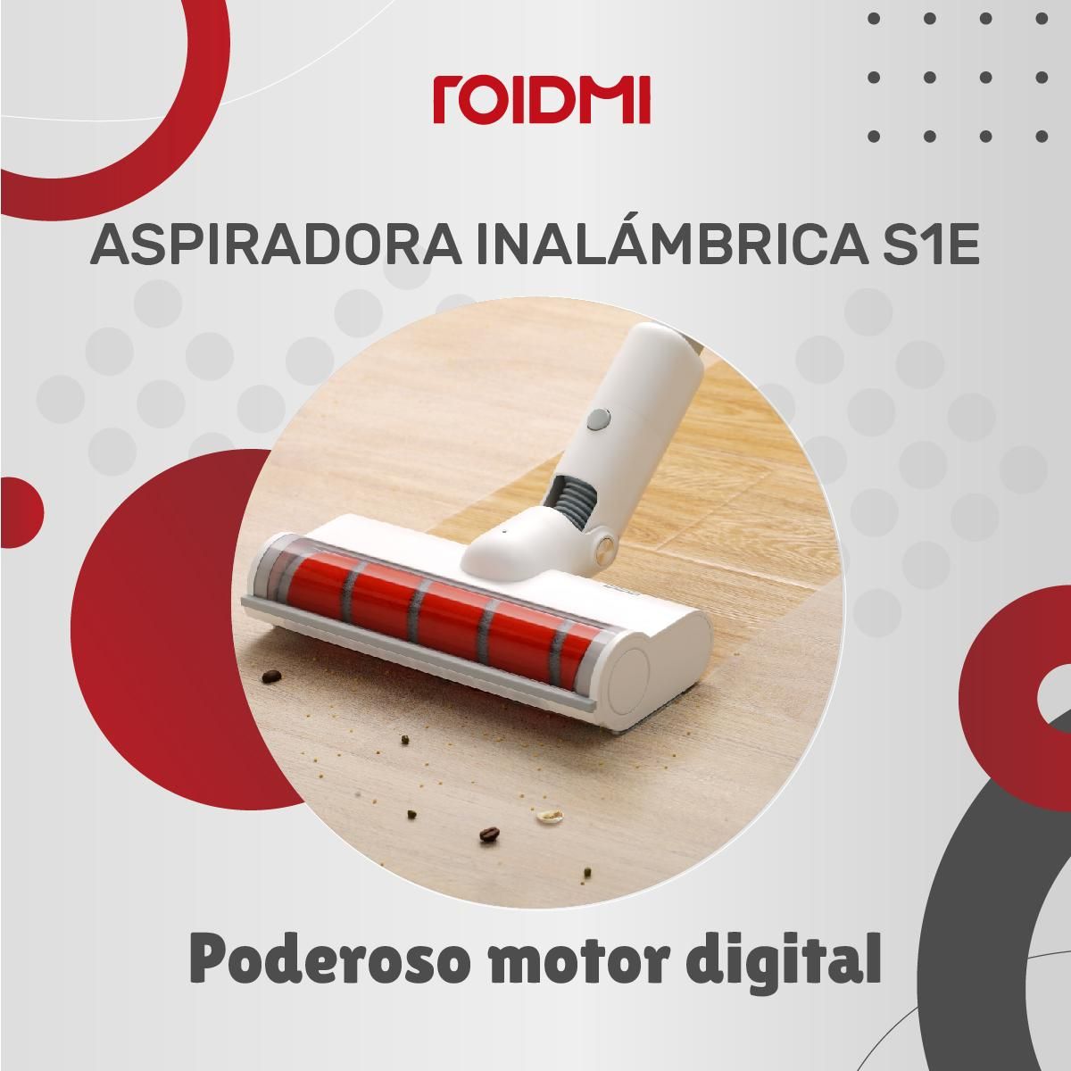 ROIDMI - Aspiradora Inalámbrica Vertical 300 W 1 Litros S1E