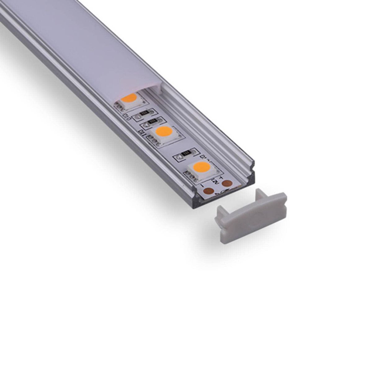 DEMASLED - Perfil de aluminio plano para cintas led 2 metros