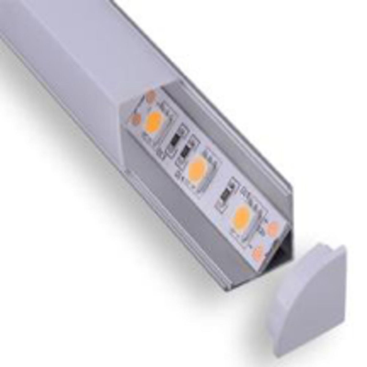DEMASLED - Perfil aluminio esquinero recto para cintas led 2 metros