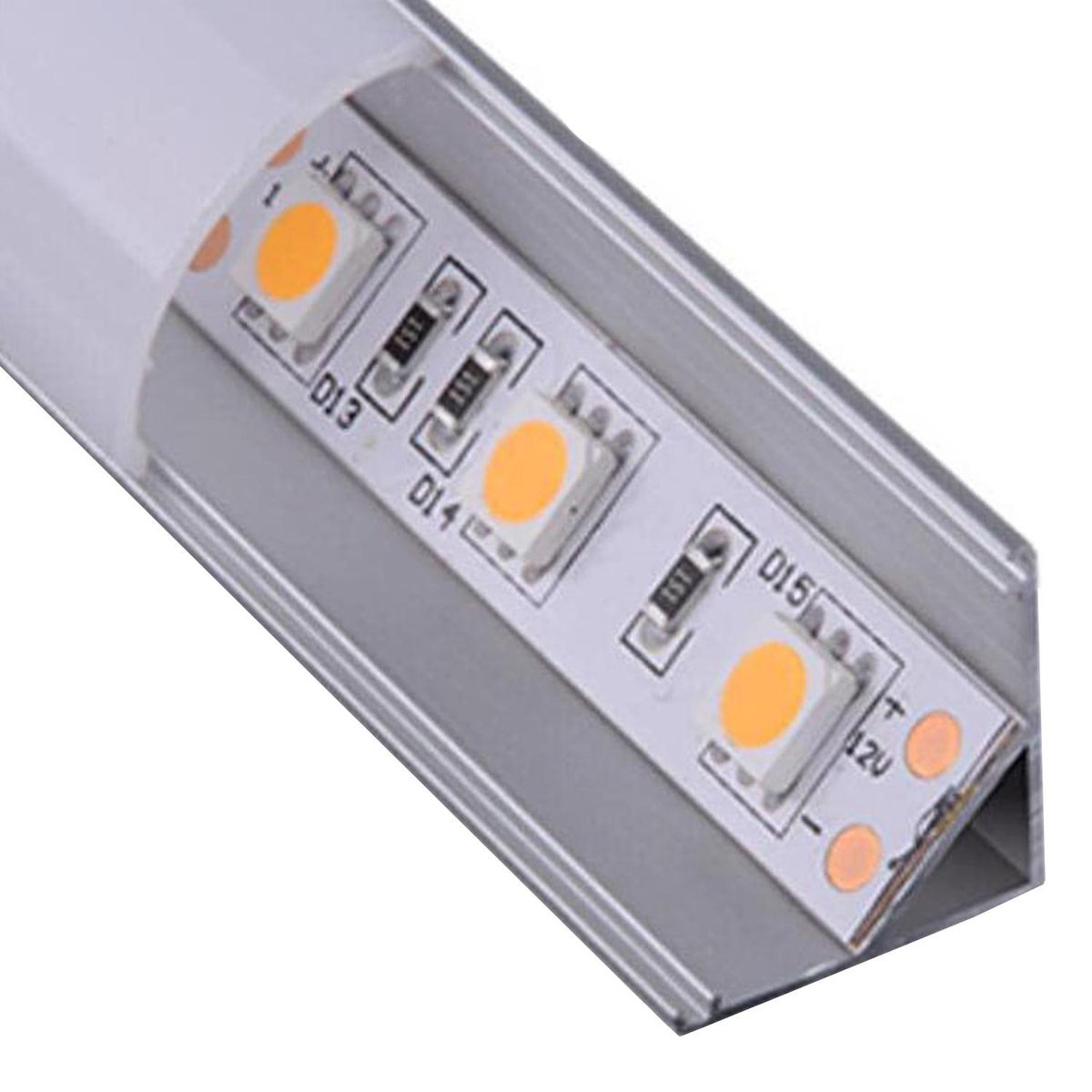 DEMASLED - Perfil aluminio esquinero curvo para cintas led 2 metros