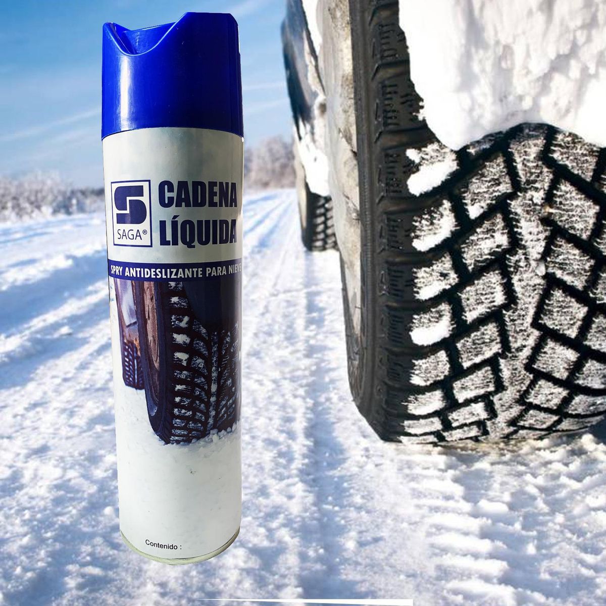 SAGA - Cadena liquida nieve antideslizante neumático 260gr.